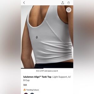 lululemon athletica white Tank Top